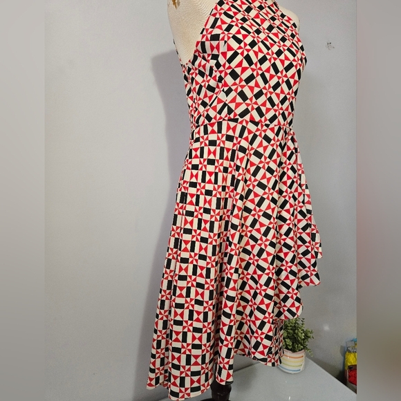 EVA FRANCO Anthropologie Geometric Patterned Halter Dress. Size M - Picture 2 of 15